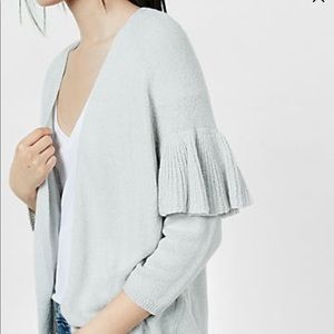 Express Ruffle Sleeve Cardigan Sweater